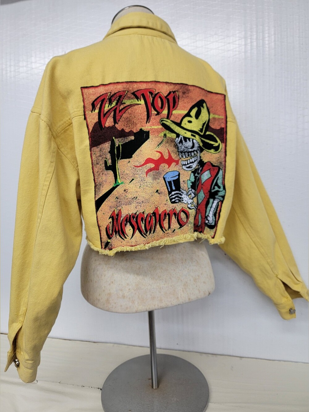 ZZ Top 'Mascarero'  Jean Jacket - Upcycled Retro Vintage Band Merc